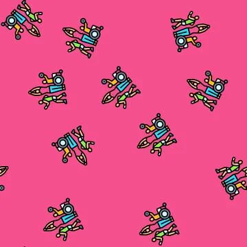 Diverse group people exercising vector seamless pattern Stock Illustration