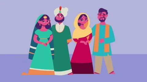 Diverse group of people representing different cultures and religions stand.. Stock-Footage 338314436