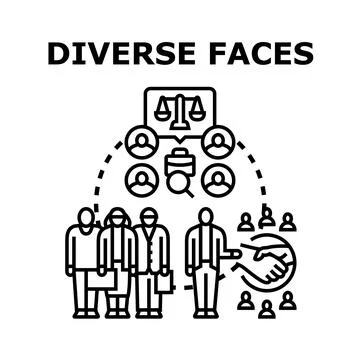 Diverse group of people working together concept Stock Illustration