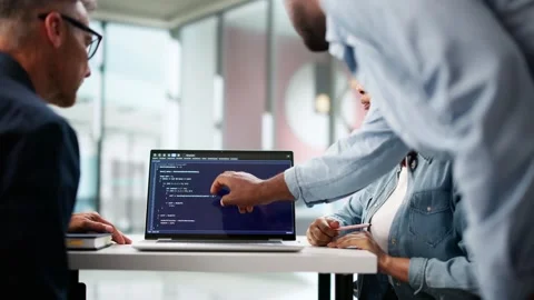 Diverse Group Of Programmers Coding Stock Footage 312123192