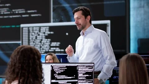 Diverse Group Of Programmers Training Stock-Footage 300656306
