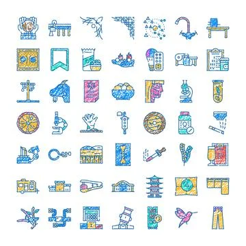 Diverse hand drawn doodle icons and symbols set Ilustración de archivo