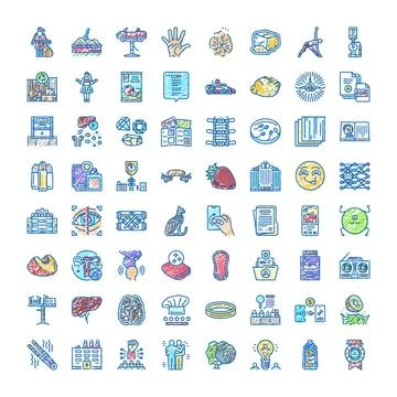 Diverse hand drawn doodle icons collection design Stock Illustration