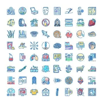 Diverse hand drawn doodle line style icon collection 스톡 일러스트
