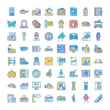 Diverse hand drawn icon set illustrating various concepts イラスト素材
