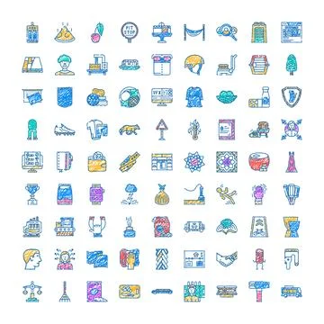 Diverse hand drawn icon set scribbles collection イラスト素材