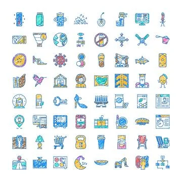 Diverse hand drawn icon set for business concepts Stockillustratie