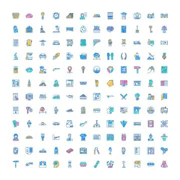 Diverse hand drawn icon set for web design Illustrazione stock