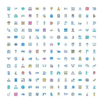 Diverse hand drawn icon set for web Stock Illustration