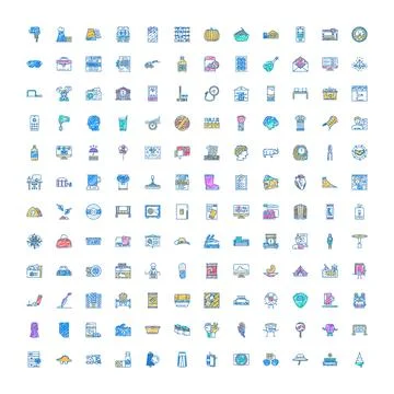 Diverse hand drawn icon set for web Stockillustratie