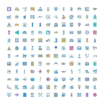 Diverse hand drawn icon set for digital design Stock Illustration