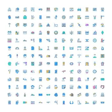 Diverse hand drawn icon set for web design Ilustración de archivo