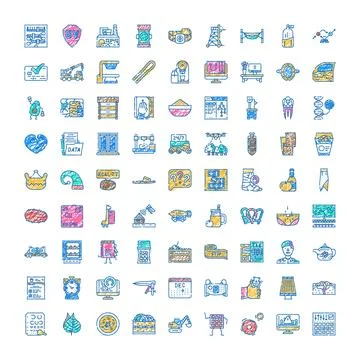 Diverse hand drawn icon set for various concepts Stock Illustration
