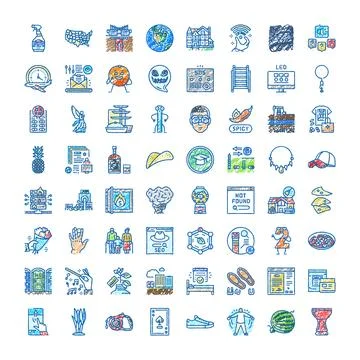 Diverse hand drawn icon set communicating concepts Ilustración de archivo