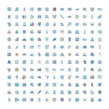 Diverse hand drawn icon set for concepts 스톡 일러스트