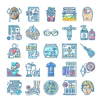 Diverse hand drawn icon set for concepts イラスト素材