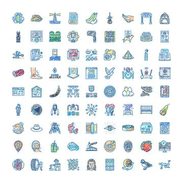 Diverse hand drawn icon set for design projects Stock Illustration