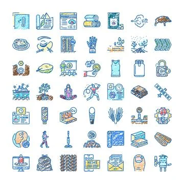 Diverse hand drawn icon set illustrating business and lifestyle Stock Illustration