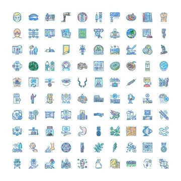 Diverse hand drawn icon set for various concepts Illustrazione stock