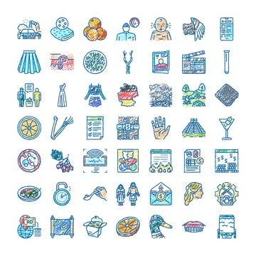 Diverse hand drawn icon set for various concepts Illustrazione stock