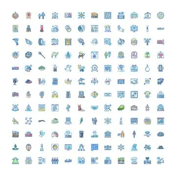 Diverse hand drawn icon set for concepts 库存插图