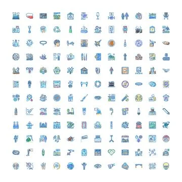 Diverse hand drawn icon set for web and mobile Stock Illustration