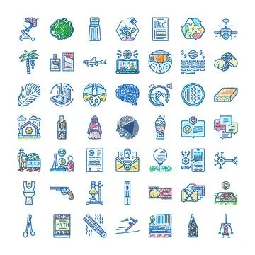 Diverse hand drawn icon set concept collection 스톡 일러스트