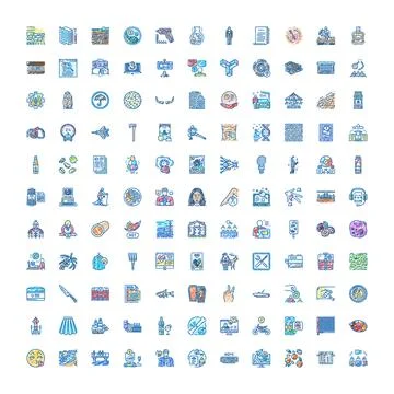 Diverse hand drawn icon set for modern concepts Stock Illustration