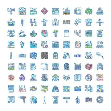 Diverse hand drawn icon set for lifestyle and business Illustrazione stock