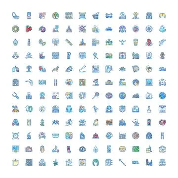 Diverse hand drawn icon set for concepts 스톡 일러스트