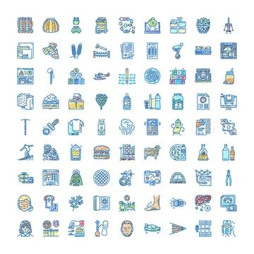 Diverse hand drawn icon set for various concepts Stock Illustration