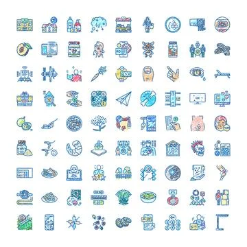 Diverse hand drawn icon set illustrating business concepts Stock Illustration