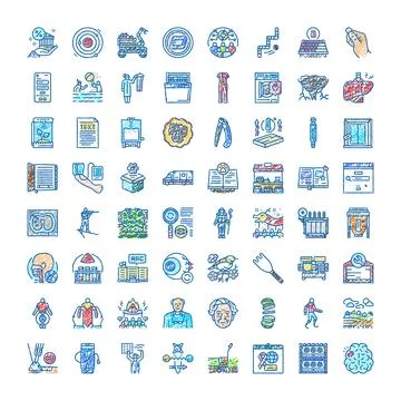 Diverse hand drawn scribble icons collection Stock Illustration