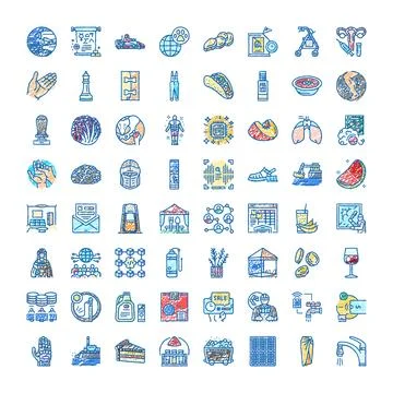 Diverse hand drawn sketch icons illustrating various concepts Ilustración de archivo