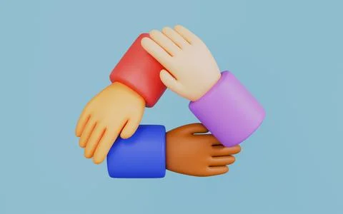 Diverse hands holding each other in a circle, Trust and Cooperation concept Stock Illustration