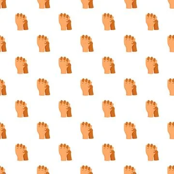 Diverse hands interlocking in seamless unity support pattern Stock Illustration