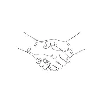 (Diverse Hands Shaking in Harmony. Monochrome illustration of two distinct .. 스톡 일러스트