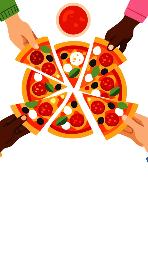 Diverse Hands Sharing Pizza Slices in a Friendly Circle 스톡 동영상 331898432