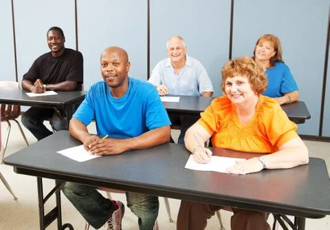 Diverse Happy Adult Education Class Stock Photos