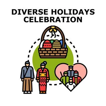Diverse holidays celebration concept vector illustration Illustrazione stock