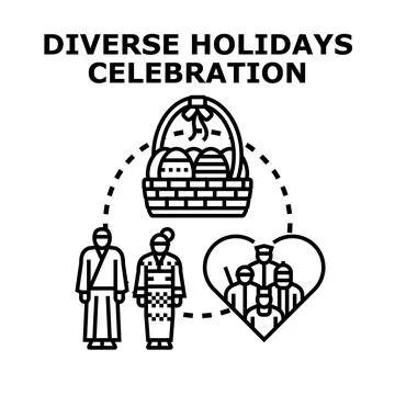Diverse holidays celebration concept vector illustration Illustrazione stock
