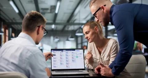 Diverse HR Team Is Scheduling Interviews And Tracking Performance. Stock Photos