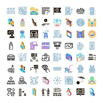 Diverse icon collection representing modern lifestyle concepts Stockillustratie