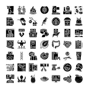 Diverse icon collection representing various concepts and themes 스톡 일러스트