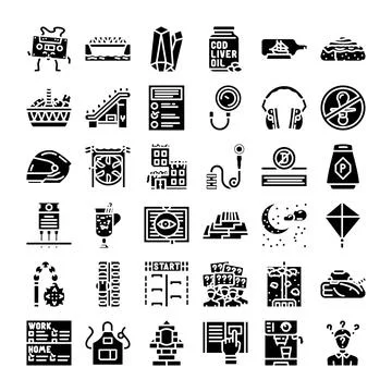 Diverse icon set exploring activities and concepts Stock Illustration