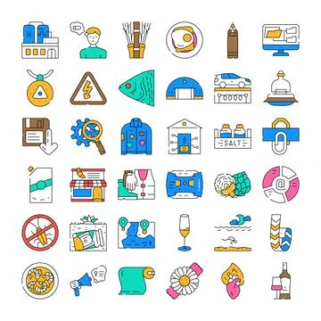 Diverse icon set exploring business and lifestyle themes イラスト素材