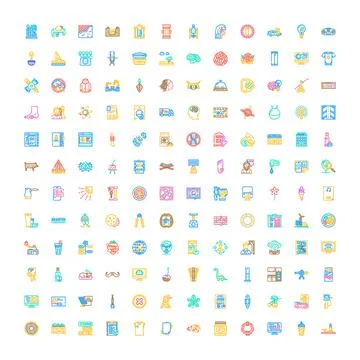 Diverse icon set exploring business, medical, and lifestyle concepts Stock Illustration