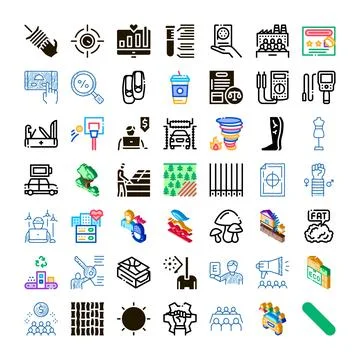 Diverse icon set exploring modern concepts and ideas Stock Illustration