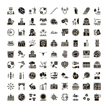 Diverse icon set exploring modern life concepts 스톡 일러스트