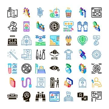 Diverse icon set exploring modern business and lifestyle Illustrazione stock